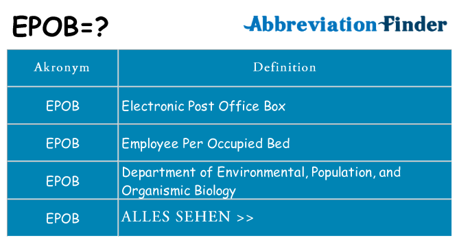 Wofür steht epob