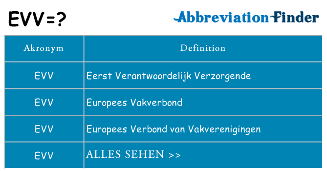 Wofür steht evv