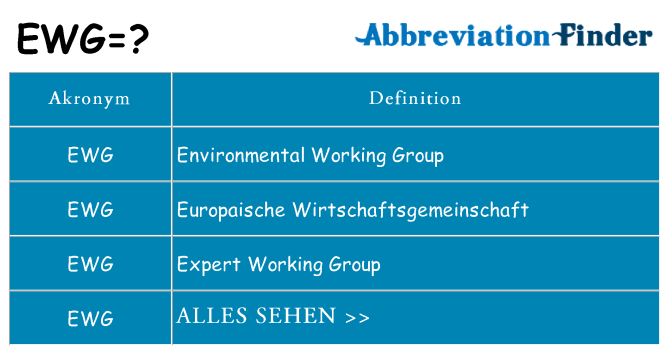 Wofür steht ewg