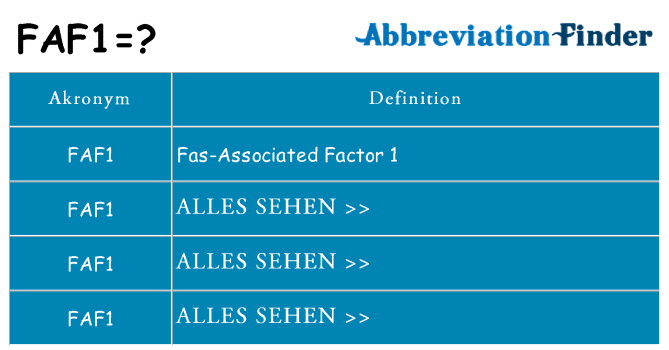 Wofür steht faf1