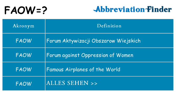 Wofür steht faow