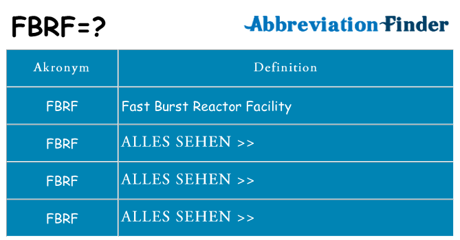 Wofür steht fbrf