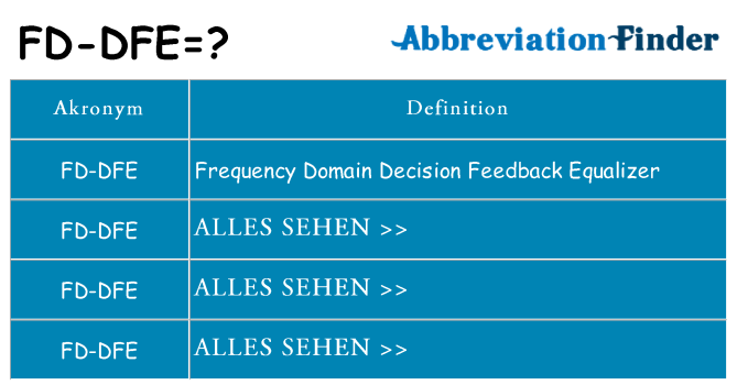 Wofür steht fd-dfe