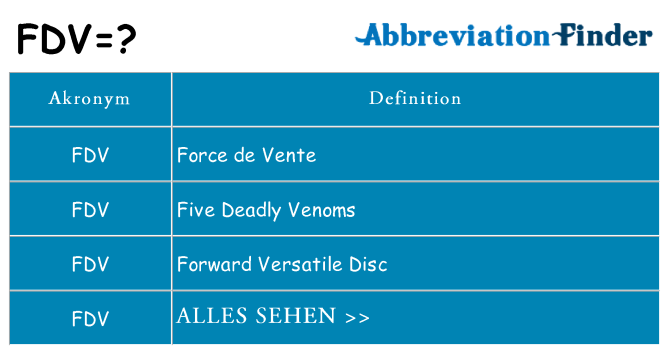 Wofür steht fdv