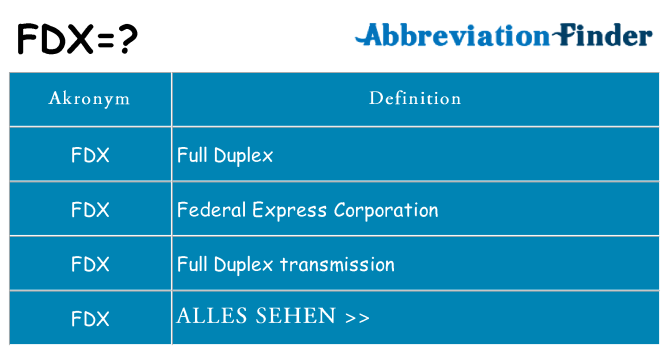 Wofür steht fdx