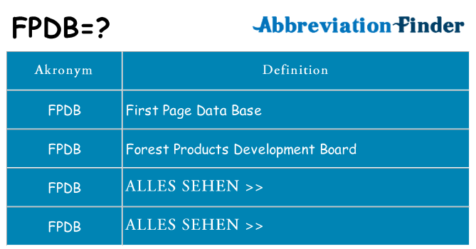 Wofür steht fpdb