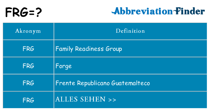 Wofür steht frg