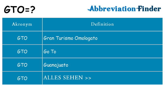 Wofür steht gto