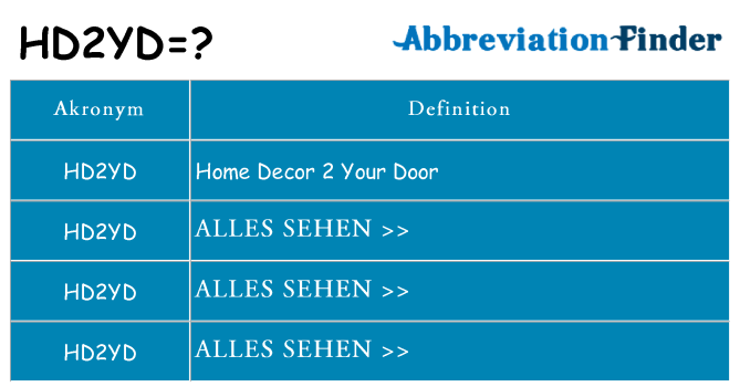 Wofür steht hd2yd