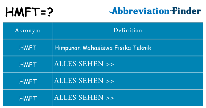 Wofür steht hmft