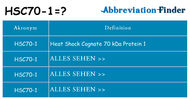 Wofür steht hsc70-1