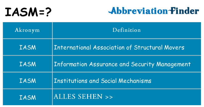 Wofür steht iasm