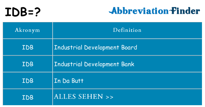 Wofür steht idb