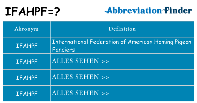 Wofür steht ifahpf