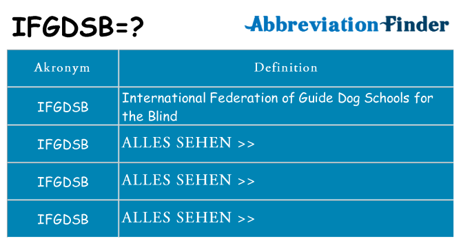 Wofür steht ifgdsb