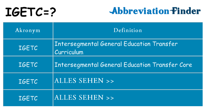 Wofür steht igetc