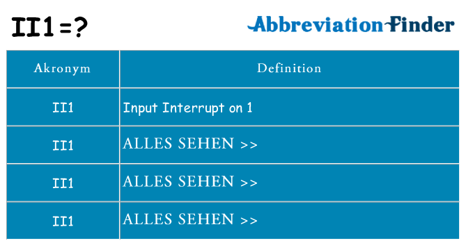 Wofür steht ii1