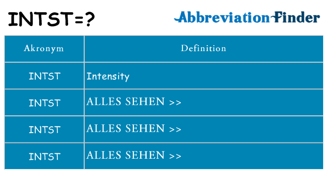 Wofür steht intst