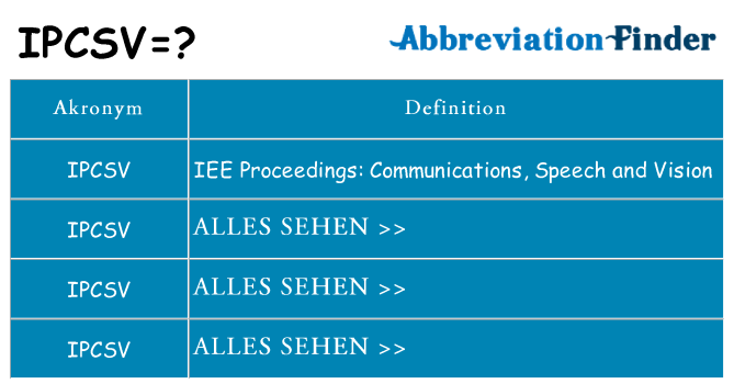 Wofür steht ipcsv