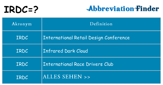 Wofür steht irdc