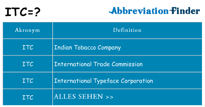 Wofür steht itc