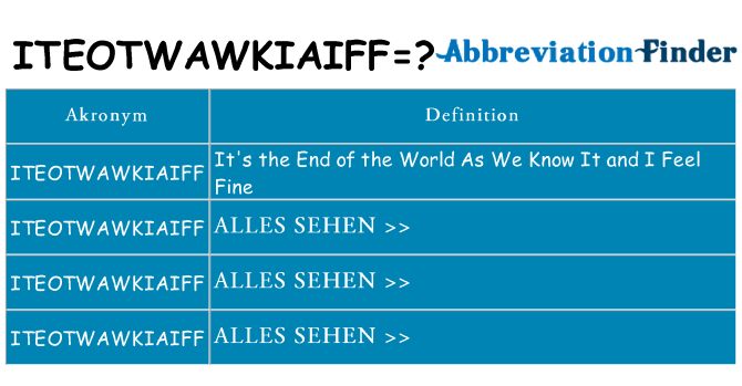 Wofür steht iteotwawkiaiff
