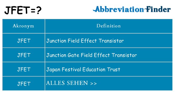 Wofür steht jfet