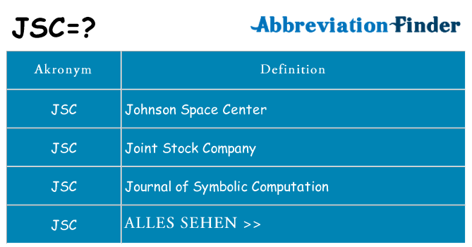 Wofür steht jsc