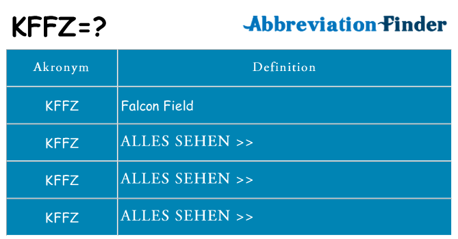 Wofür steht kffz