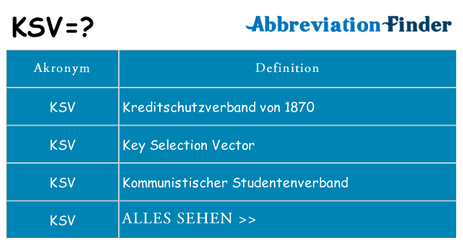 Wofür steht ksv