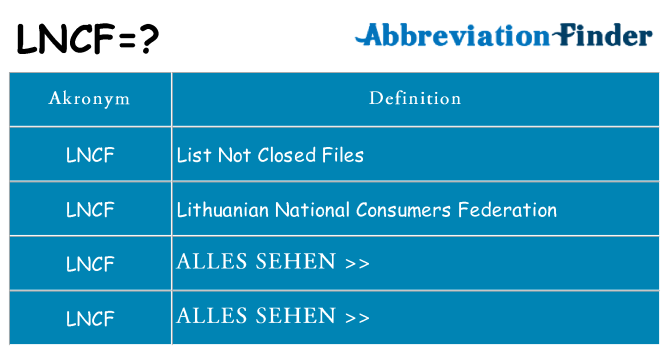 Wofür steht lncf