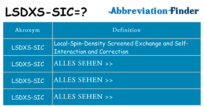 Wofür steht lsdxs-sic