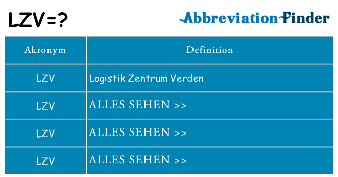 Wofür steht lzv