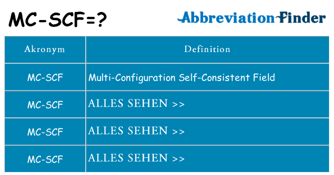 Wofür steht mc-scf