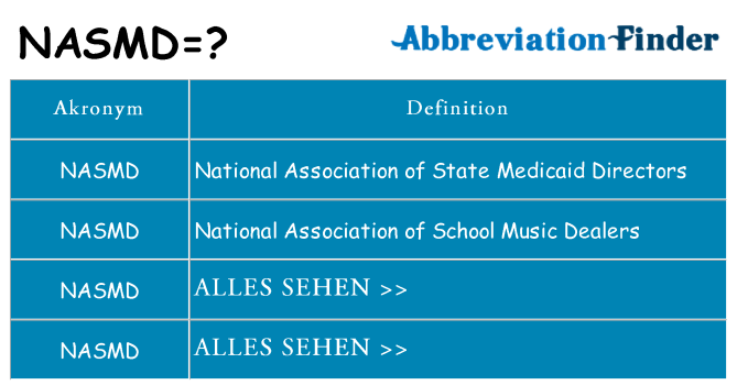 Wofür steht nasmd