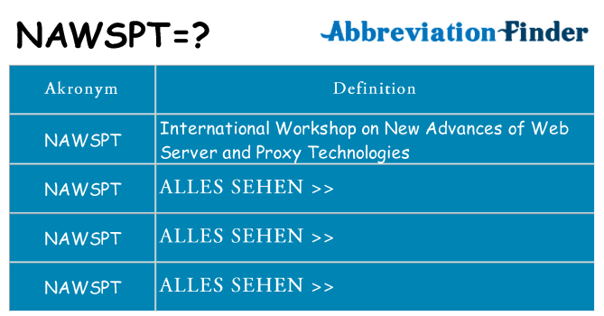 Wofür steht nawspt