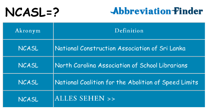 Wofür steht ncasl