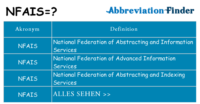 Wofür steht nfais