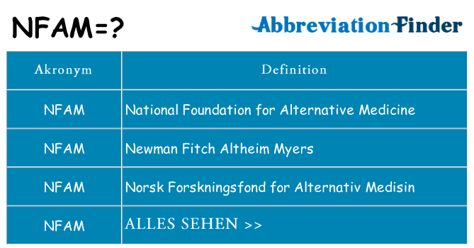 Wofür steht nfam