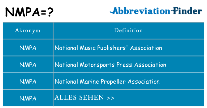 Wofür steht nmpa