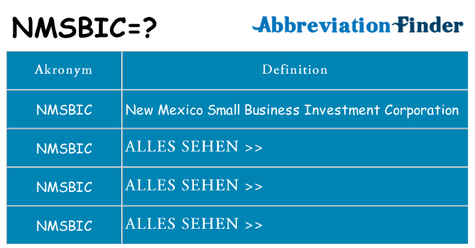 Wofür steht nmsbic
