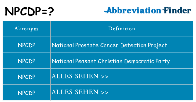 Wofür steht npcdp
