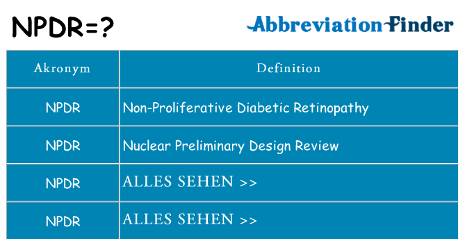 Wofür steht npdr