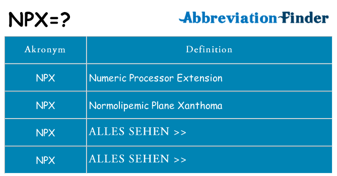 Wofür steht npx