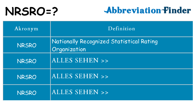 Wofür steht nrsro