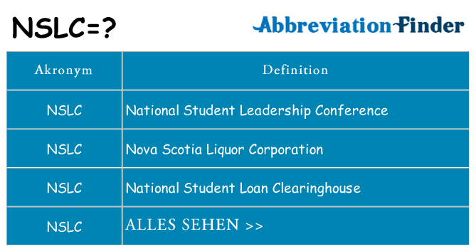 Wofür steht nslc