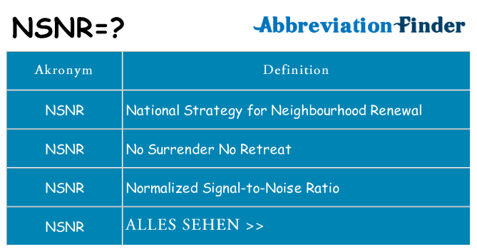 Wofür steht nsnr