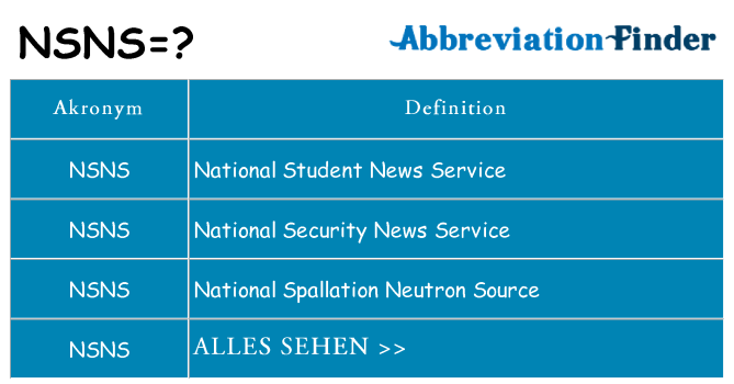 Wofür steht nsns
