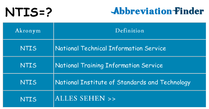 Wofür steht ntis