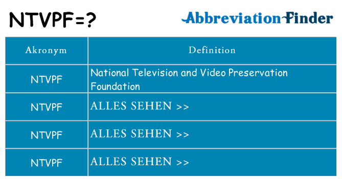 Wofür steht ntvpf